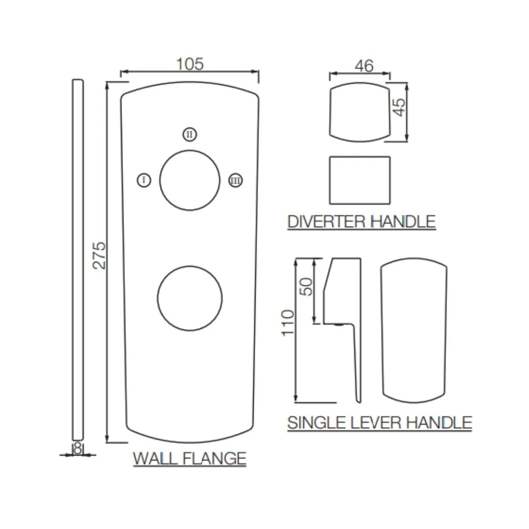 Jaquar 3 Way Diverter Kubix Prime KUP-ACR-35783NKPM Normal Flow - Antique Copper Finish