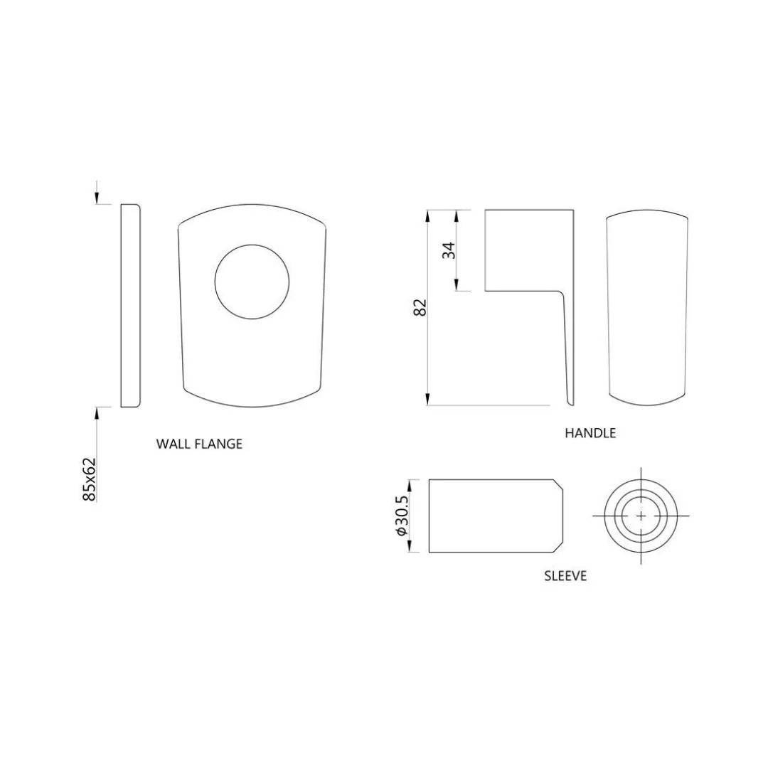Jaquar Basin Area Stop Valve Kubix Prime KUP-BCH-35083PM - Black Chrome