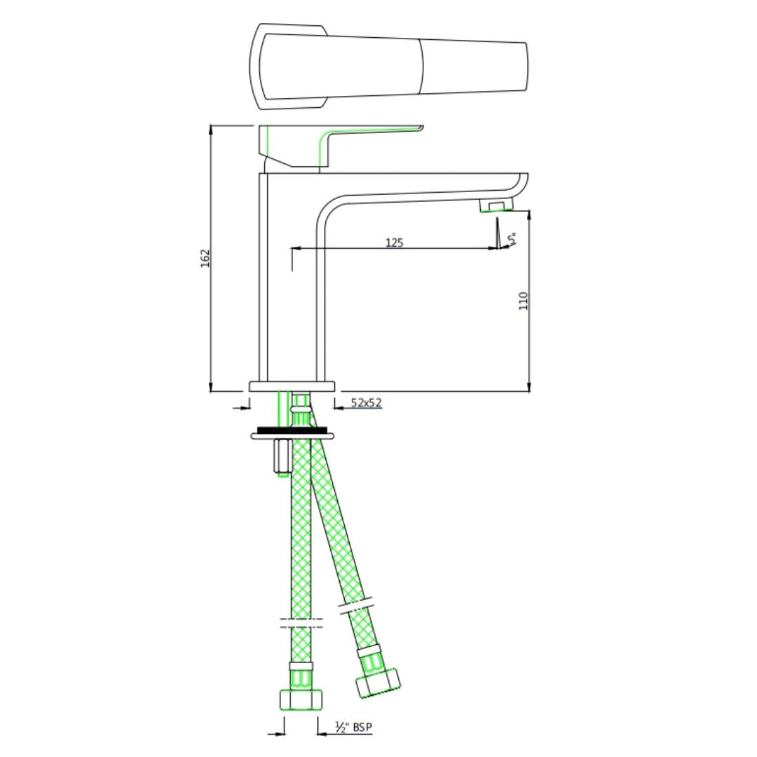 Jaquar Table Mounted Regular Basin Mixer Kubix Prime KUP-CHR-35011BPM - Chrome