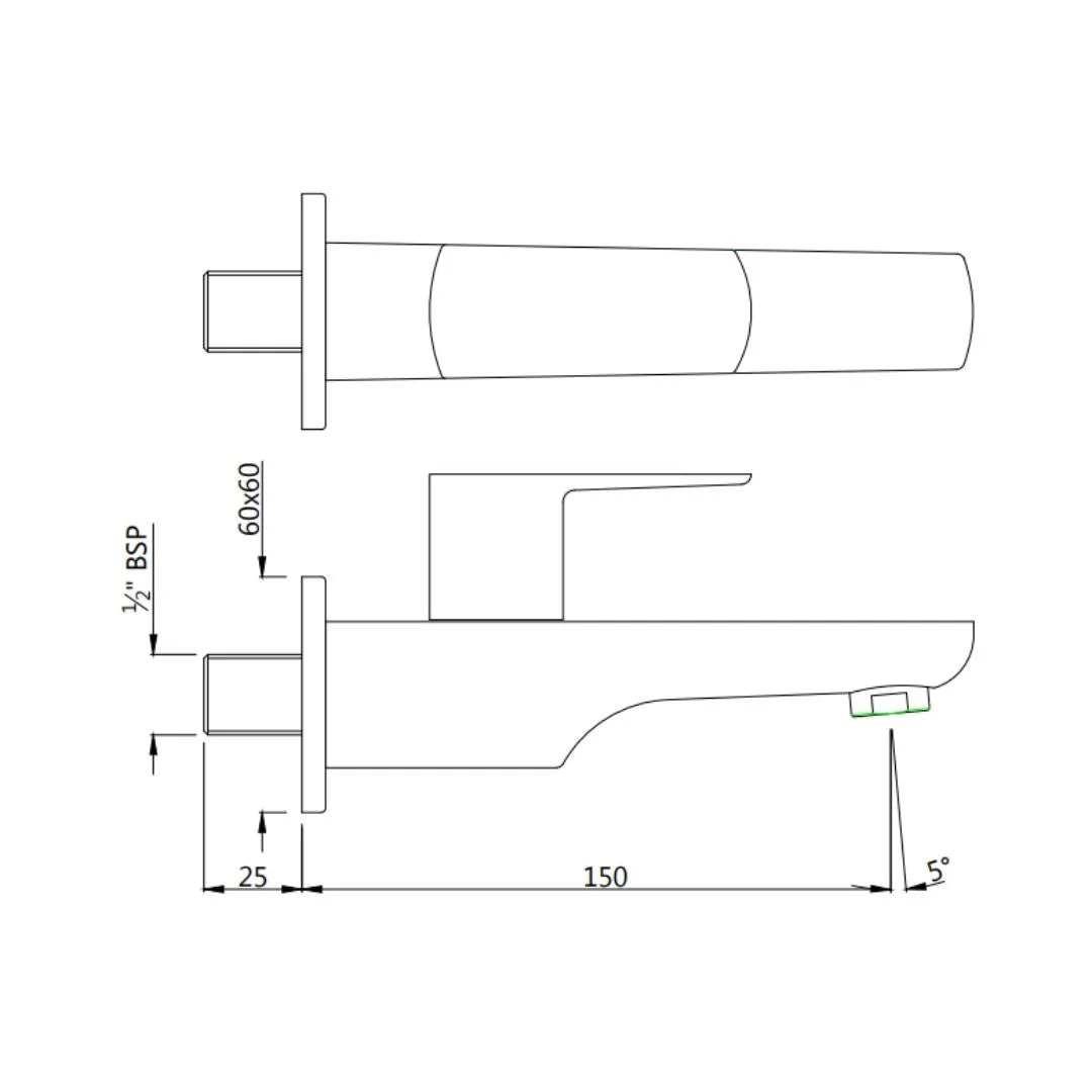 Jaquar WC Area Bib Tap Kubix Prime KUP-CHR-35037PM - Chrome