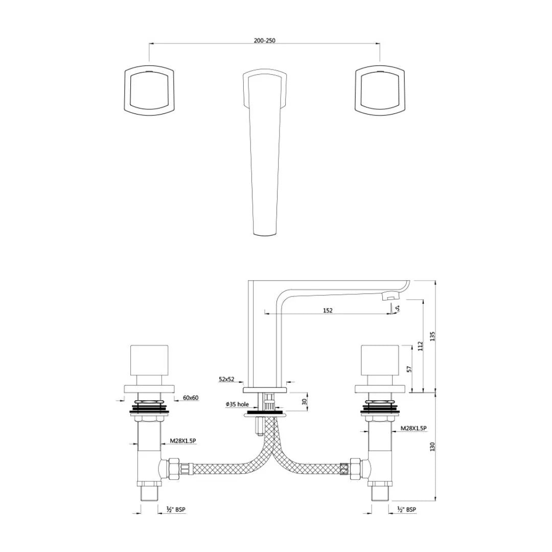 Jaquar Table Mounted Regular Basin Mixer Kubix Prime KUP-CHR-35189PM - Chrome