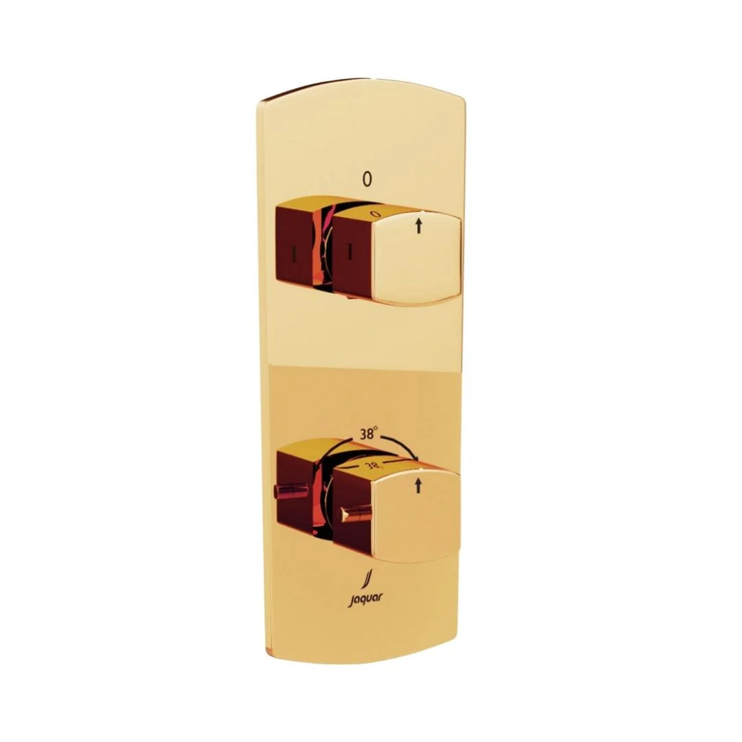 Jaquar 2 Way Thermostatic Diverter Kubix Prime KUP-GBP-35681PM Normal Flow - Gold Bright PVD Finish