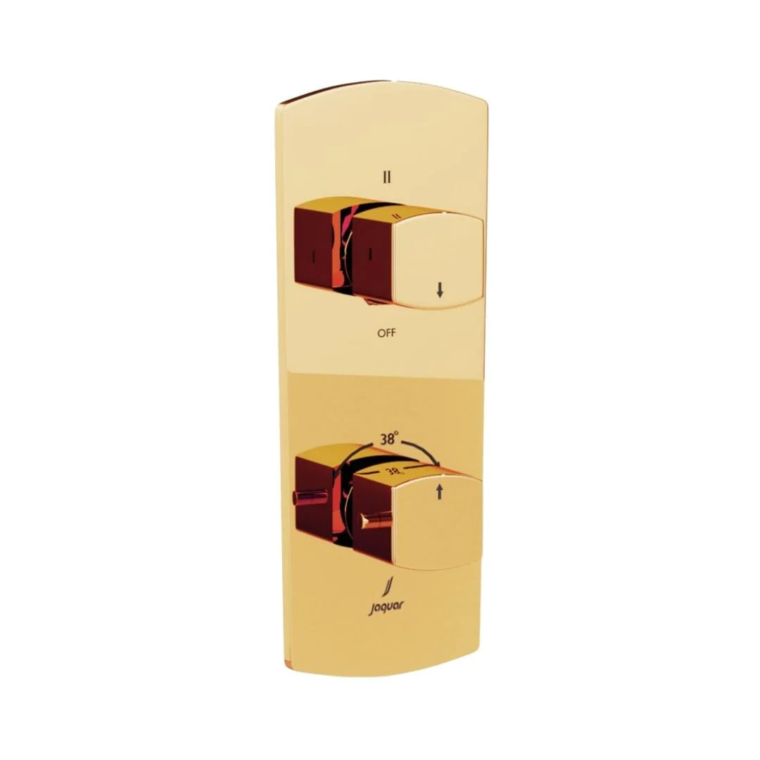 Jaquar 3 Way Thermostatic Diverter Kubix Prime KUP-GBP-35683PM Normal Flow - Gold Bright PVD Finish