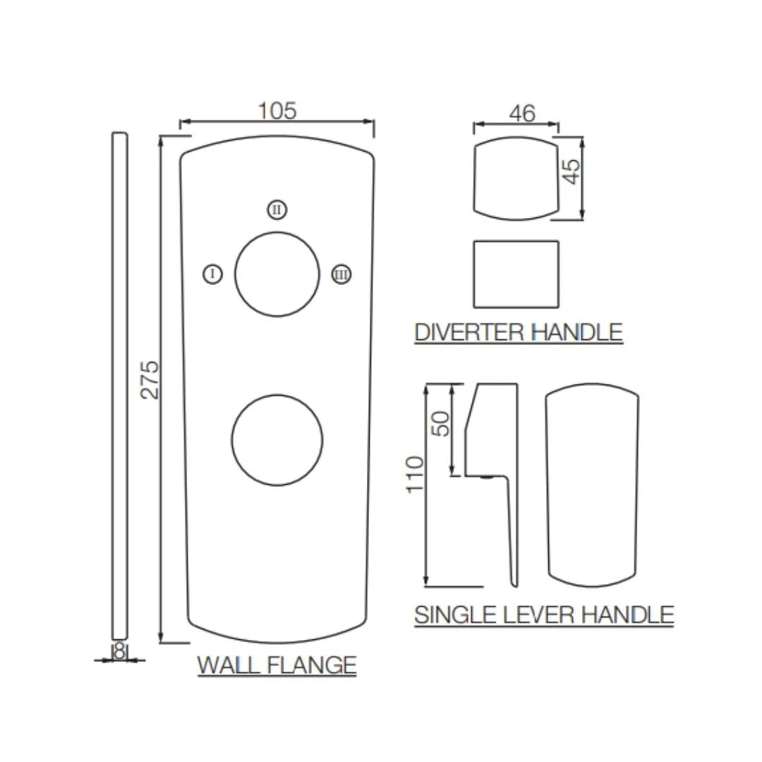 Jaquar 3 Way Diverter Kubix Prime KUP-GDS-35783NKPM Normal Flow - Gold Dust Finish