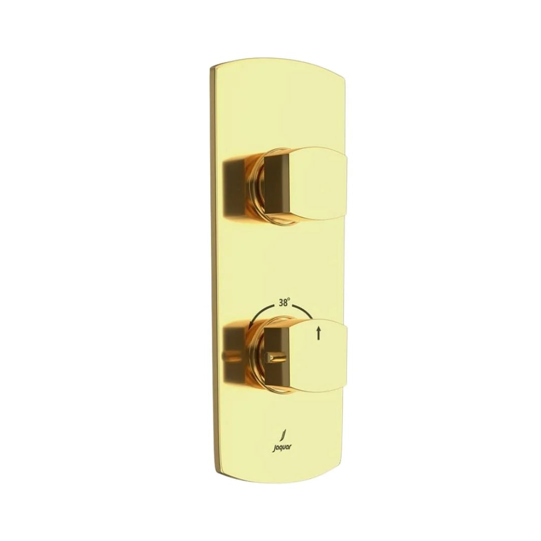 Jaquar 1 Way Thermostatic Diverter Kubix Prime KUP-GLD-35661PM Normal Flow - Full Gold Finish