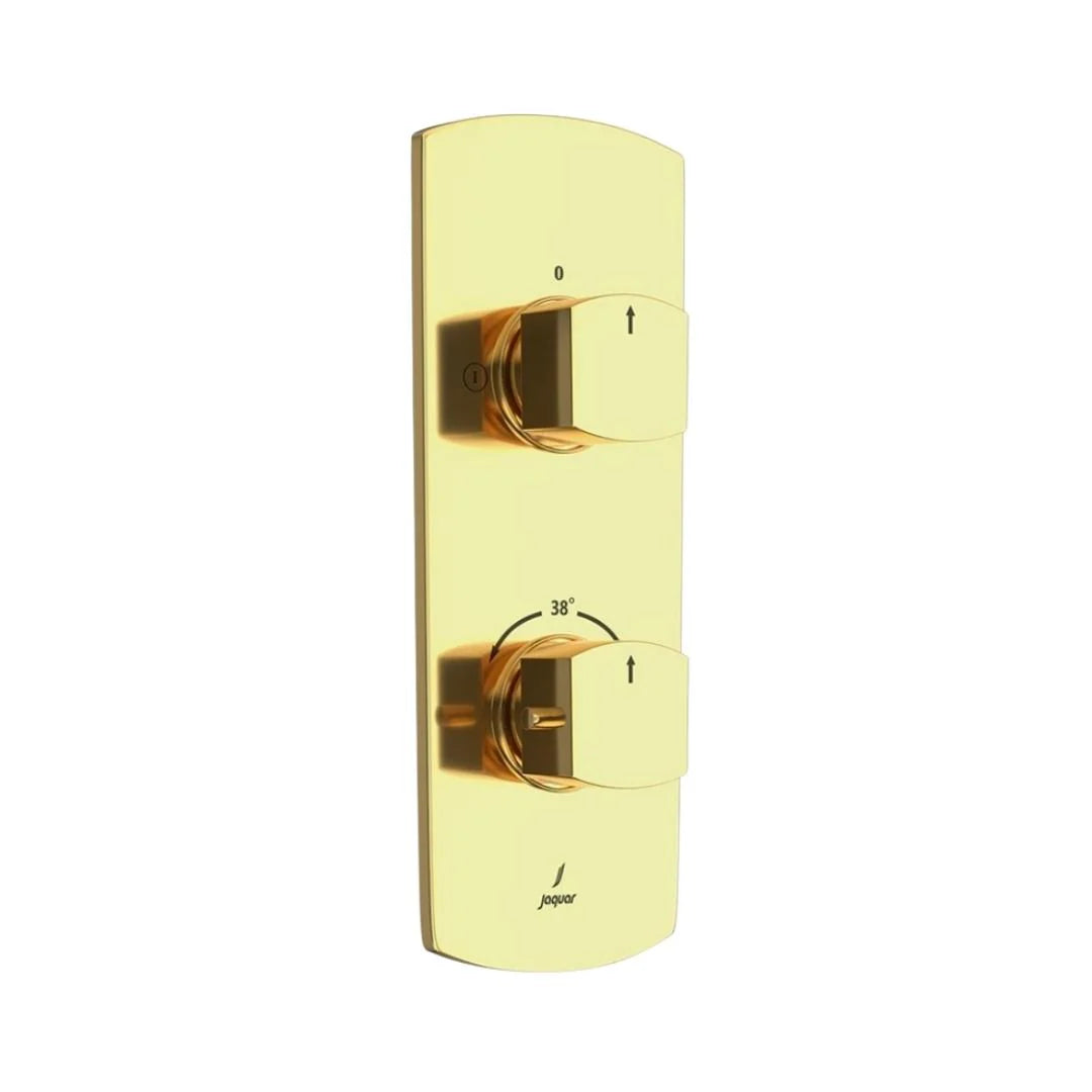 Jaquar 2 Way Thermostatic Diverter Kubix Prime KUP-GLD-35681PM Normal Flow - Full Gold Finish