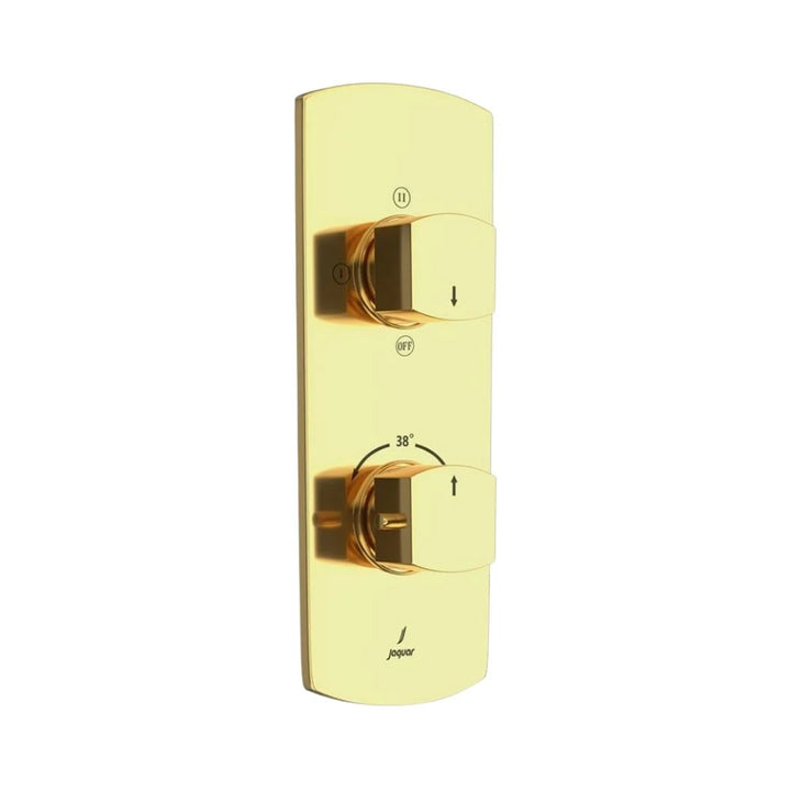 Jaquar 3 Way Thermostatic Diverter Kubix Prime KUP-GLD-35683PM Normal Flow - Full Gold Finish