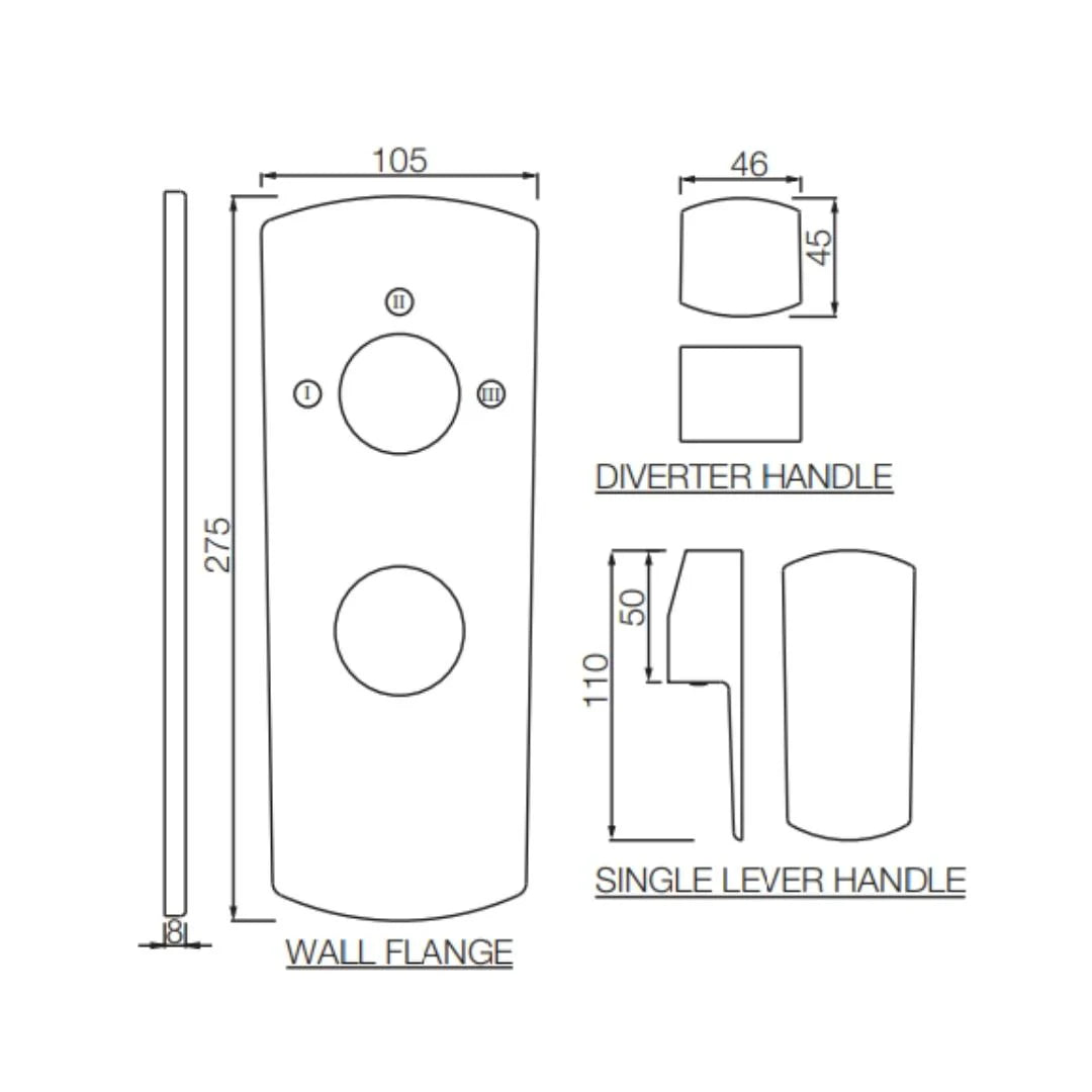 Jaquar 3 Way Diverter Kubix Prime KUP-GLD-35783NKPM Normal Flow - Full Gold Finish