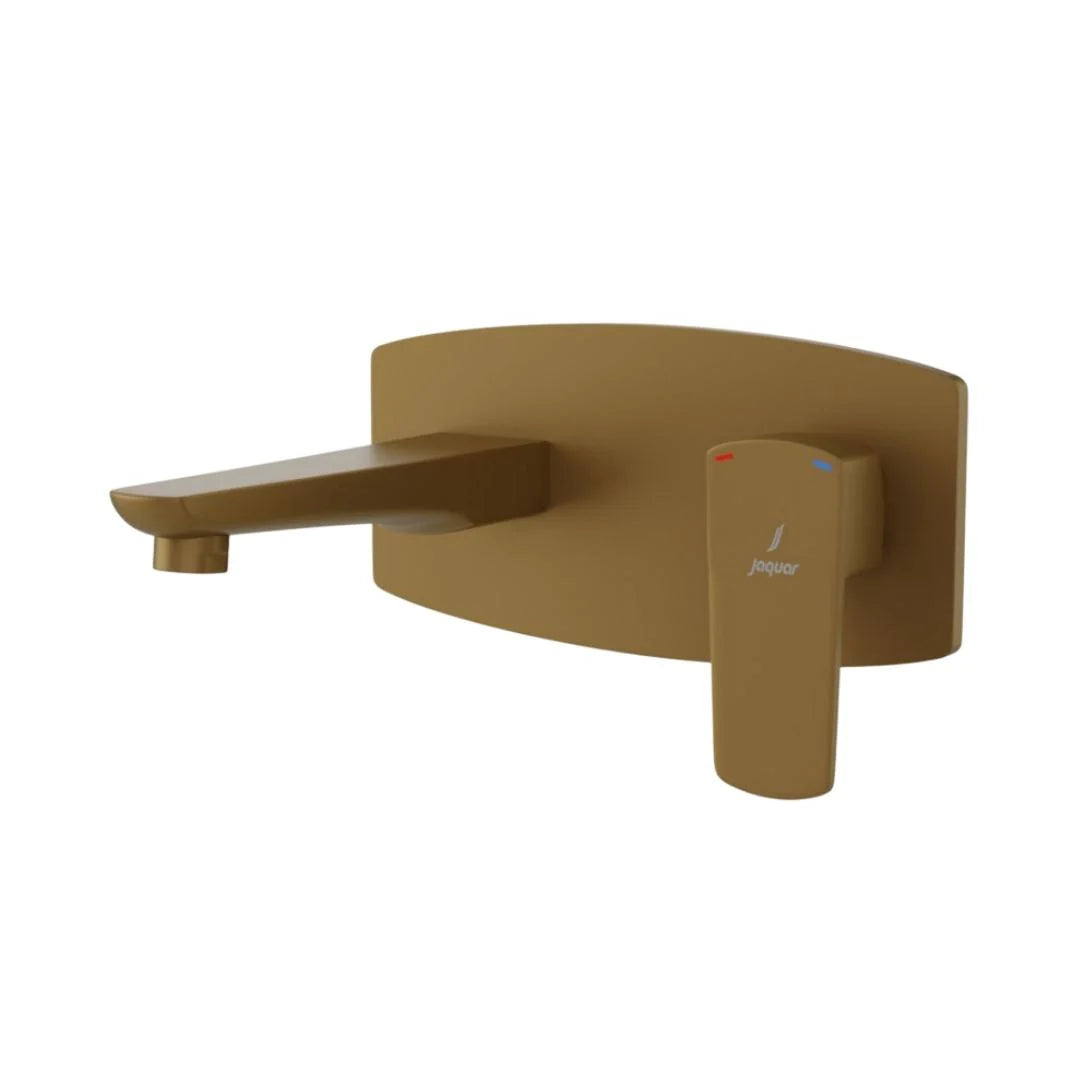 Jaquar Wall Mounted Basin Mixer Kubix Prime KUP-GMP-35233NKPM - Gold Matt PVD