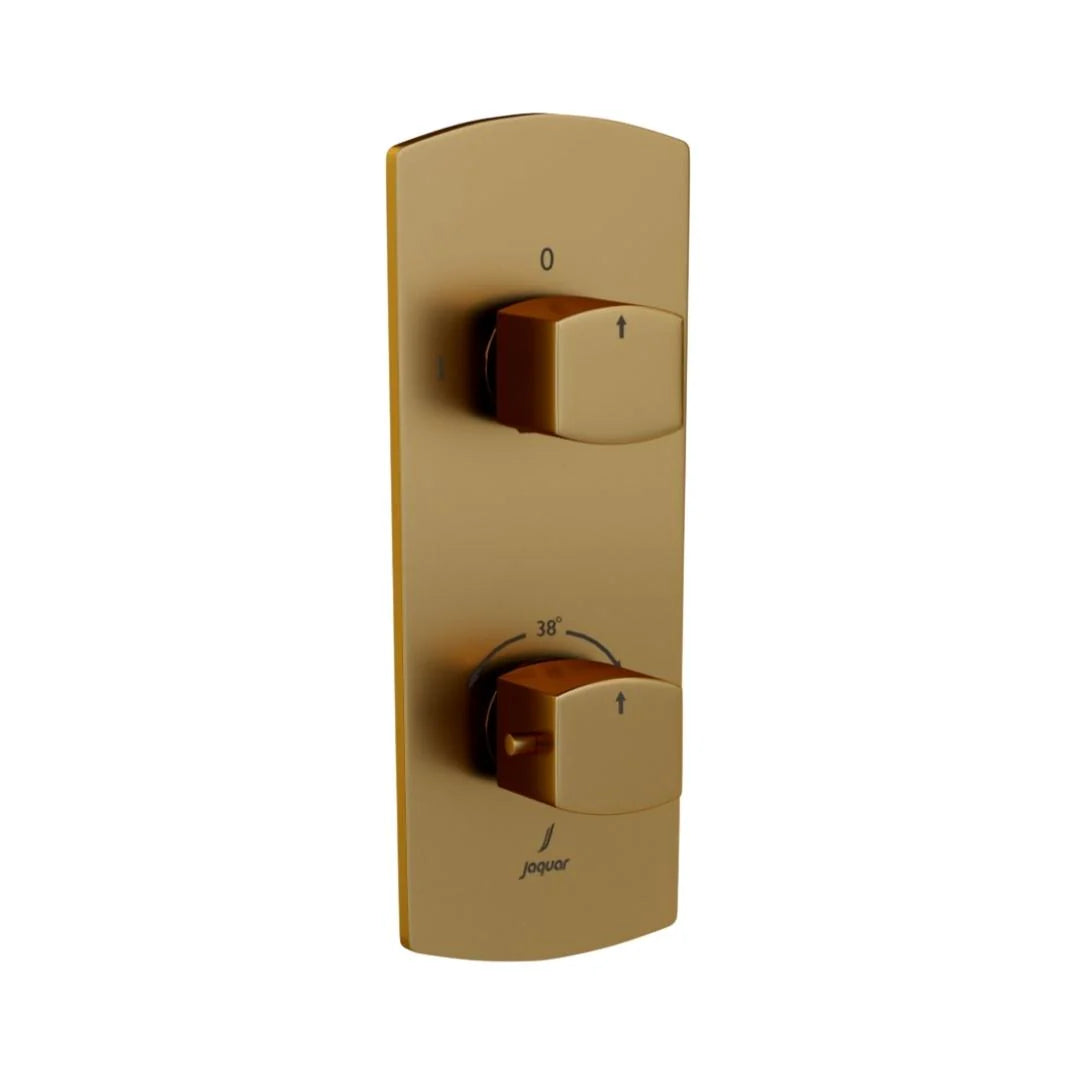 Jaquar 2 Way Thermostatic Diverter Kubix Prime KUP-GMP-35681PM Normal Flow - Gold Matt PVD Finish