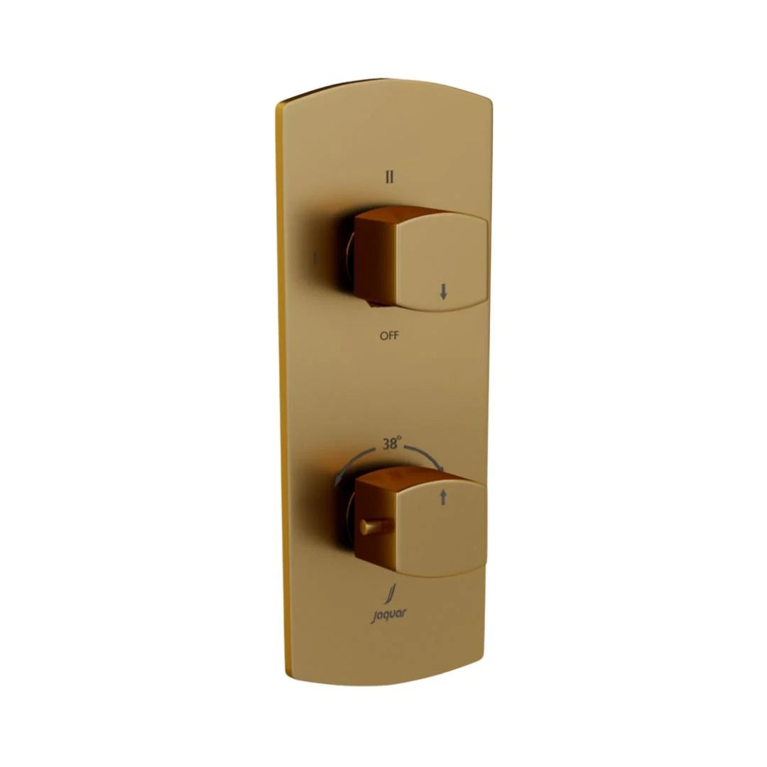 Jaquar 3 Way Thermostatic Diverter Kubix Prime KUP-GMP-35683PM Normal Flow - Gold Matt PVD Finish