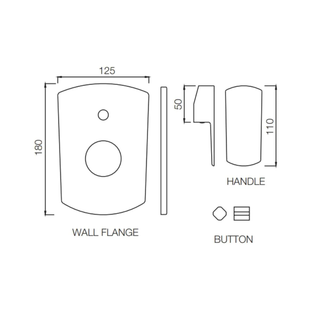Jaquar 2 Way Diverter Kubix Prime KUP-SSF-35065MKPM Normal Flow - Stainless Steel Finish