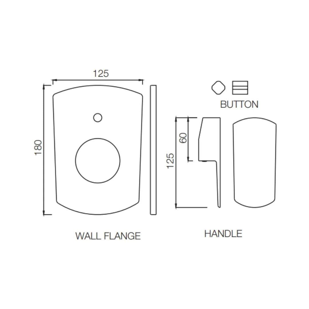 Jaquar 2 Way Diverter Kubix Prime KUP-SSF-35079NKPM Normal Flow - Stainless Steel Finish