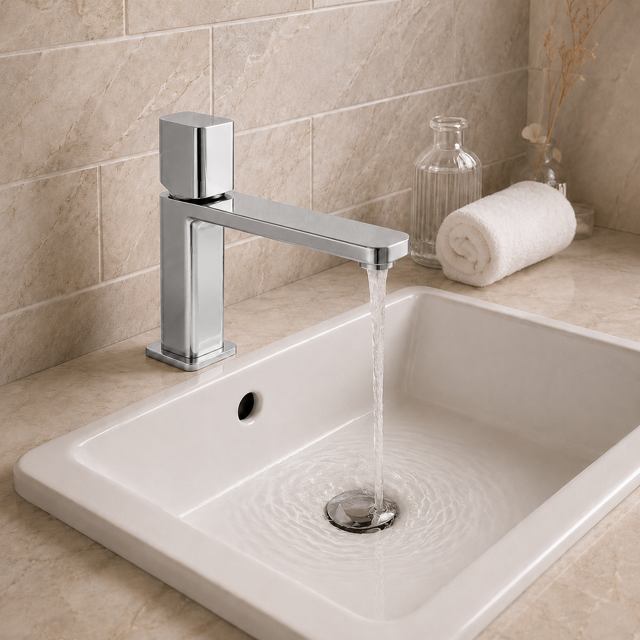 SERVEO REGALIA SERIES BRASS SHORT BASIN MIXER SV-6002-CHROME