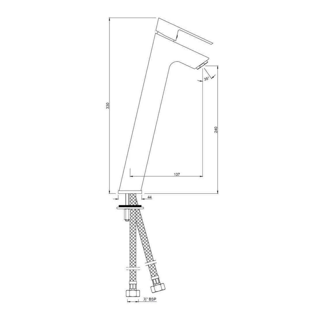 Jaquar Table Mounted Tall Boy Basin Mixer Lyric LYR-CHR-38005B - Chrome