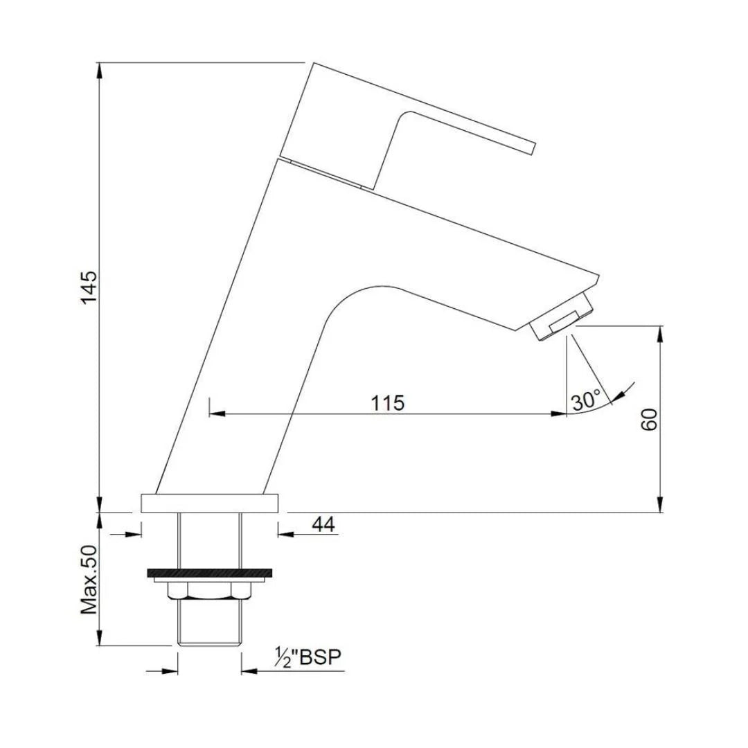 Jaquar Table Mounted Regular Basin Tap Lyric LYR-CHR-38011 - Chrome