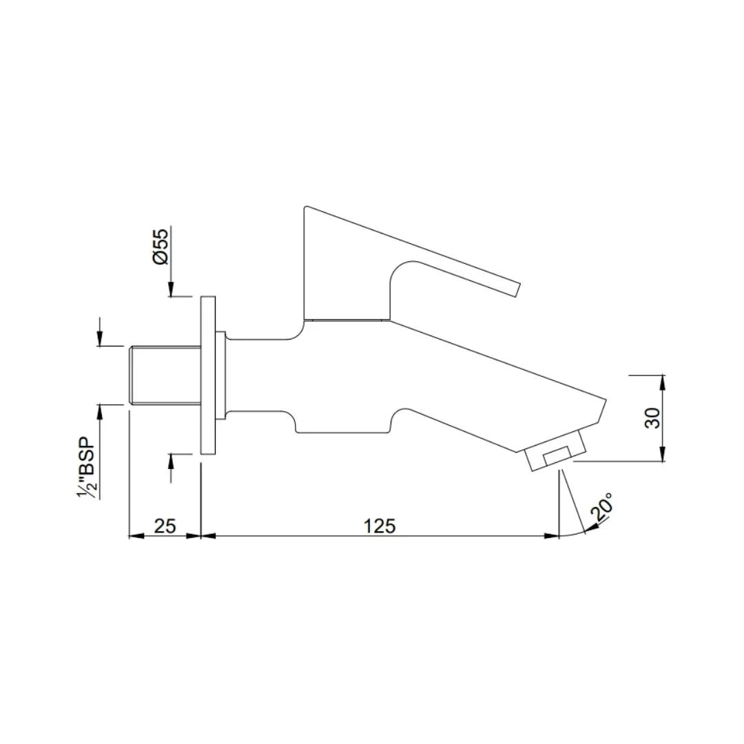Jaquar WC Area Bib Tap Lyric LYR-CHR-38037 - Chrome