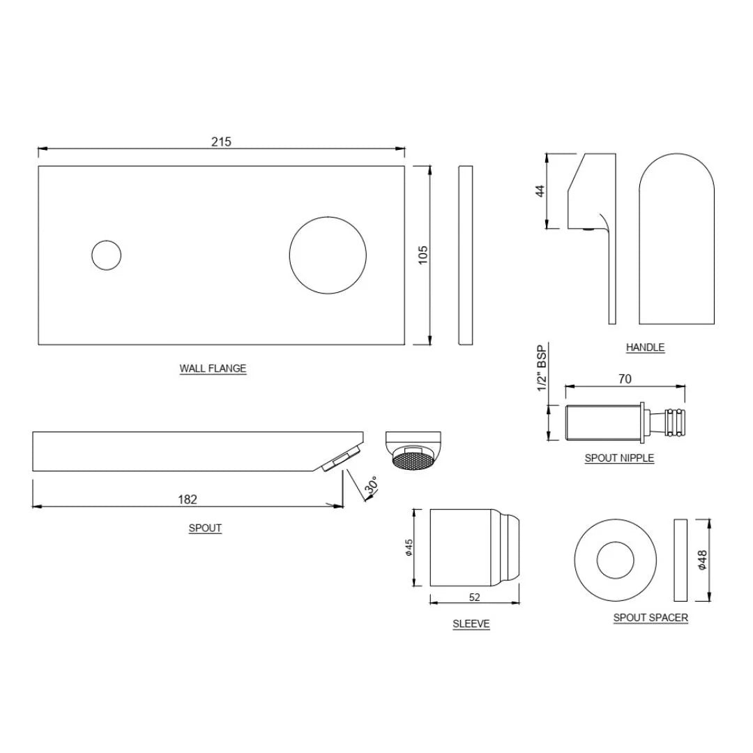 Jaquar Wall Mounted Basin Mixer Lyric LYR-CHR-38233NK - Chrome