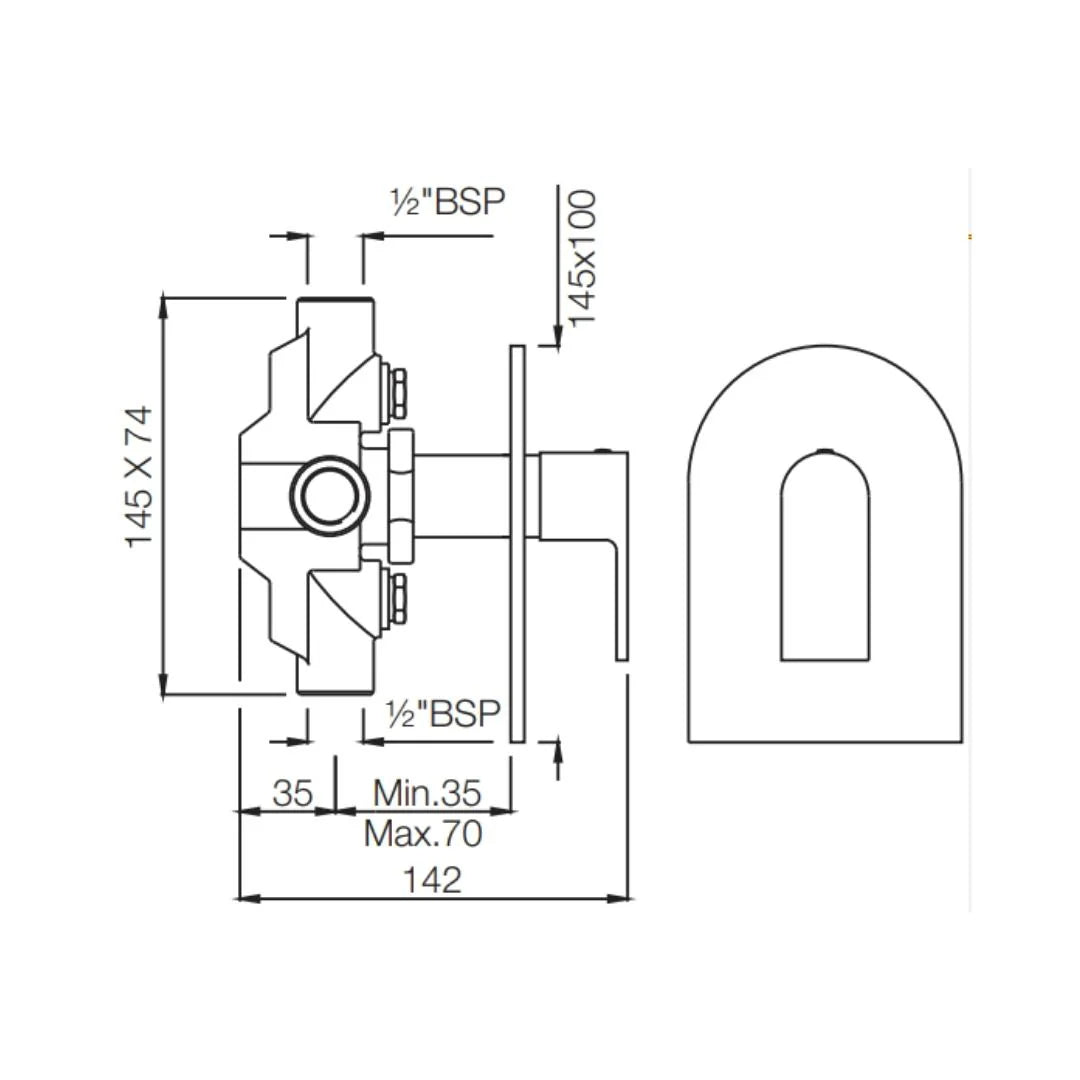 Jaquar 4 Way Diverter Lyric LYR-CHR-38421 Normal Flow - Chrome Finish