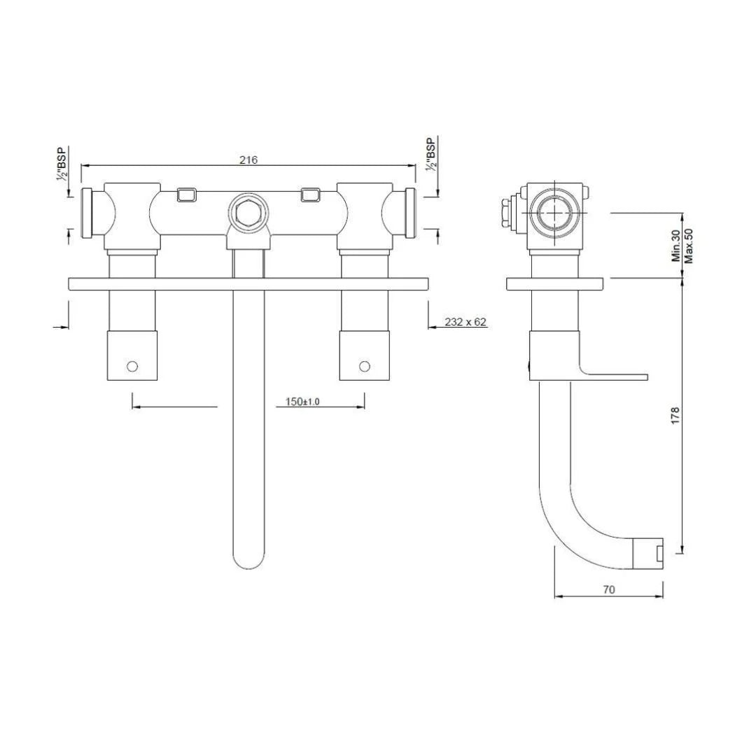 Jaquar Wall Mounted Basin Mixer Lyric LYR-CHR-38433 - Chrome