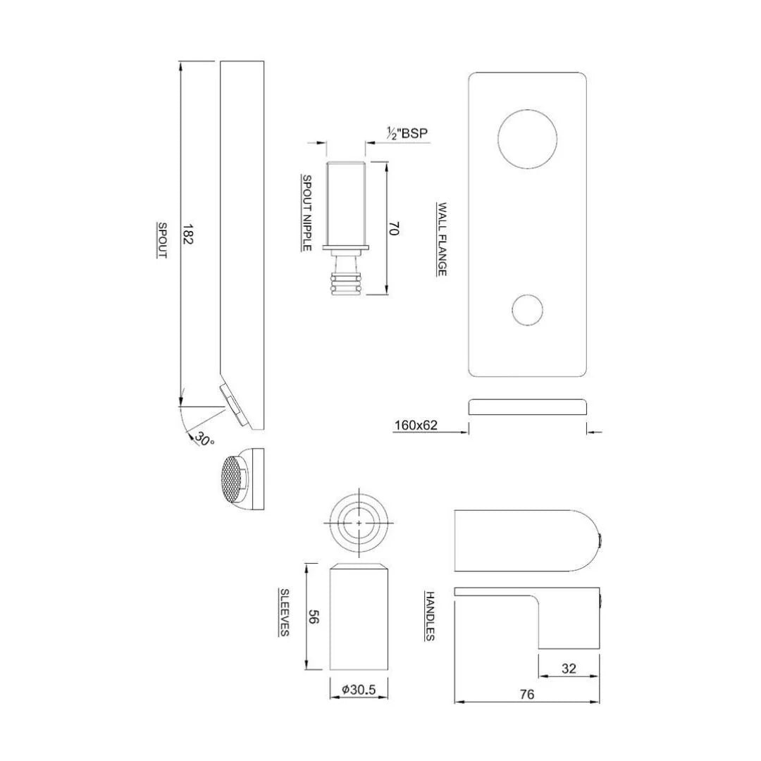 Jaquar Wall Mounted Basin Tap Lyric LYR-CHR-38441K - Chrome