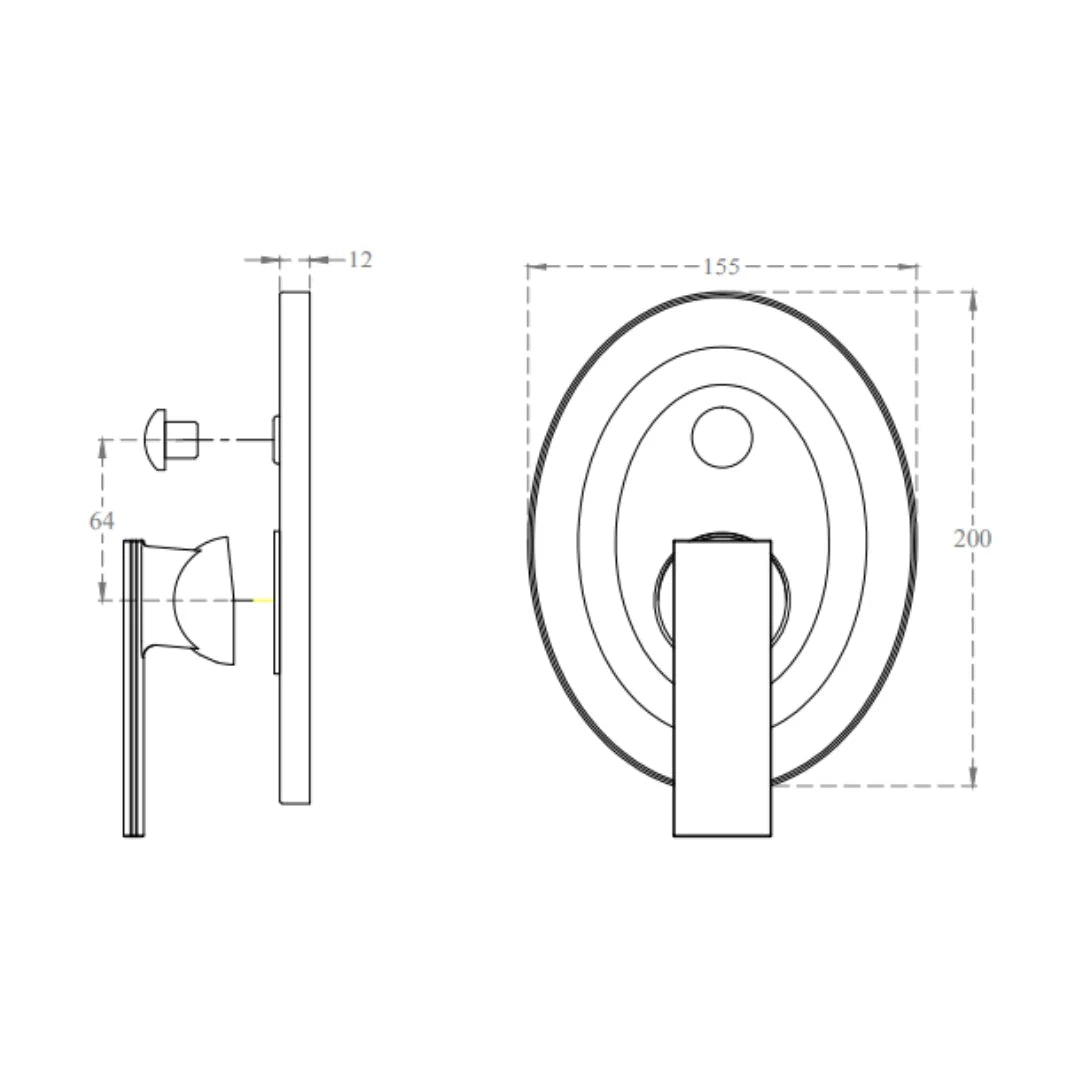 Cera 2 Way Diverter Titanium F1003701 - Chrome Finish