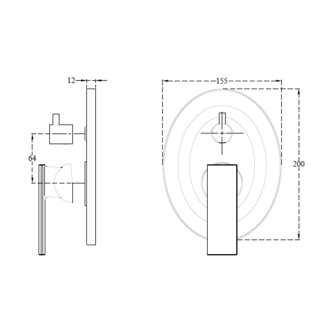 Cera 2 Way Diverter Titanium F1003703 - Chrome Finish