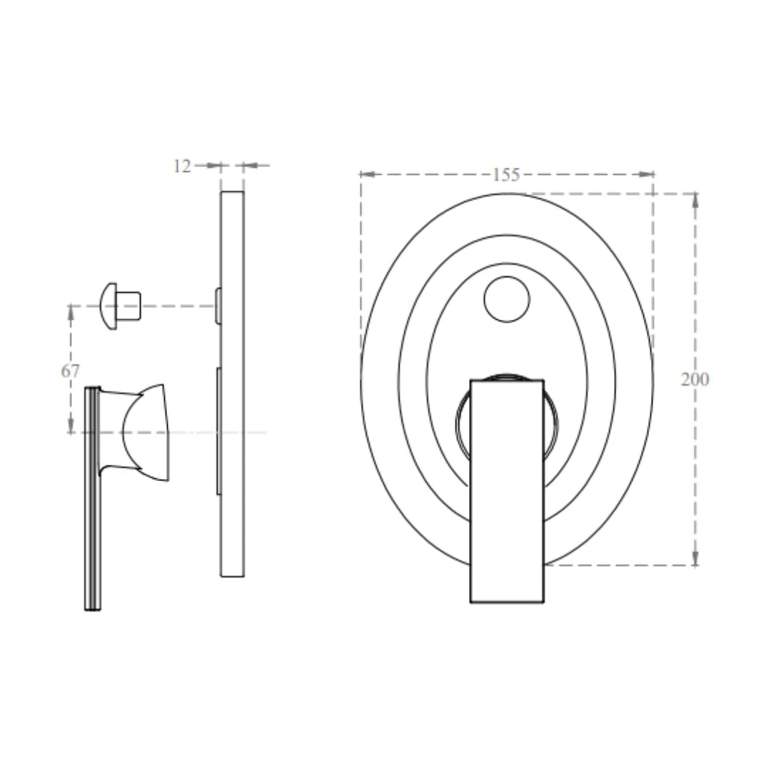 Cera 2 Way Diverter Titanium F1003721 - Chrome Finish