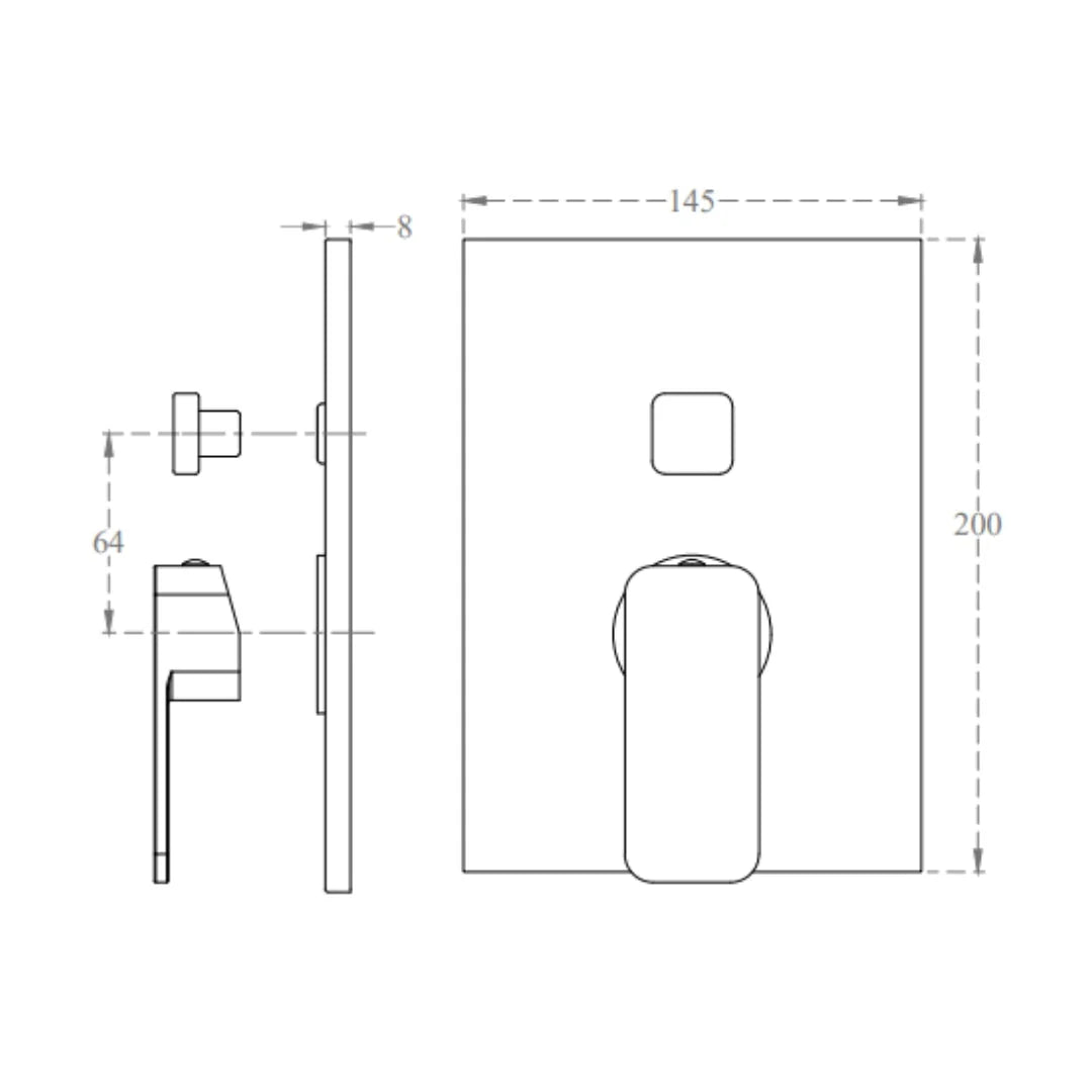 Cera 2 Way Diverter Ruby F1005701 - Chrome Finish