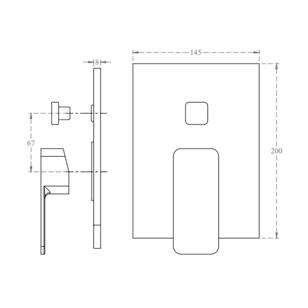 Cera 2 Way Diverter Ruby F1005721 - Chrome Finish