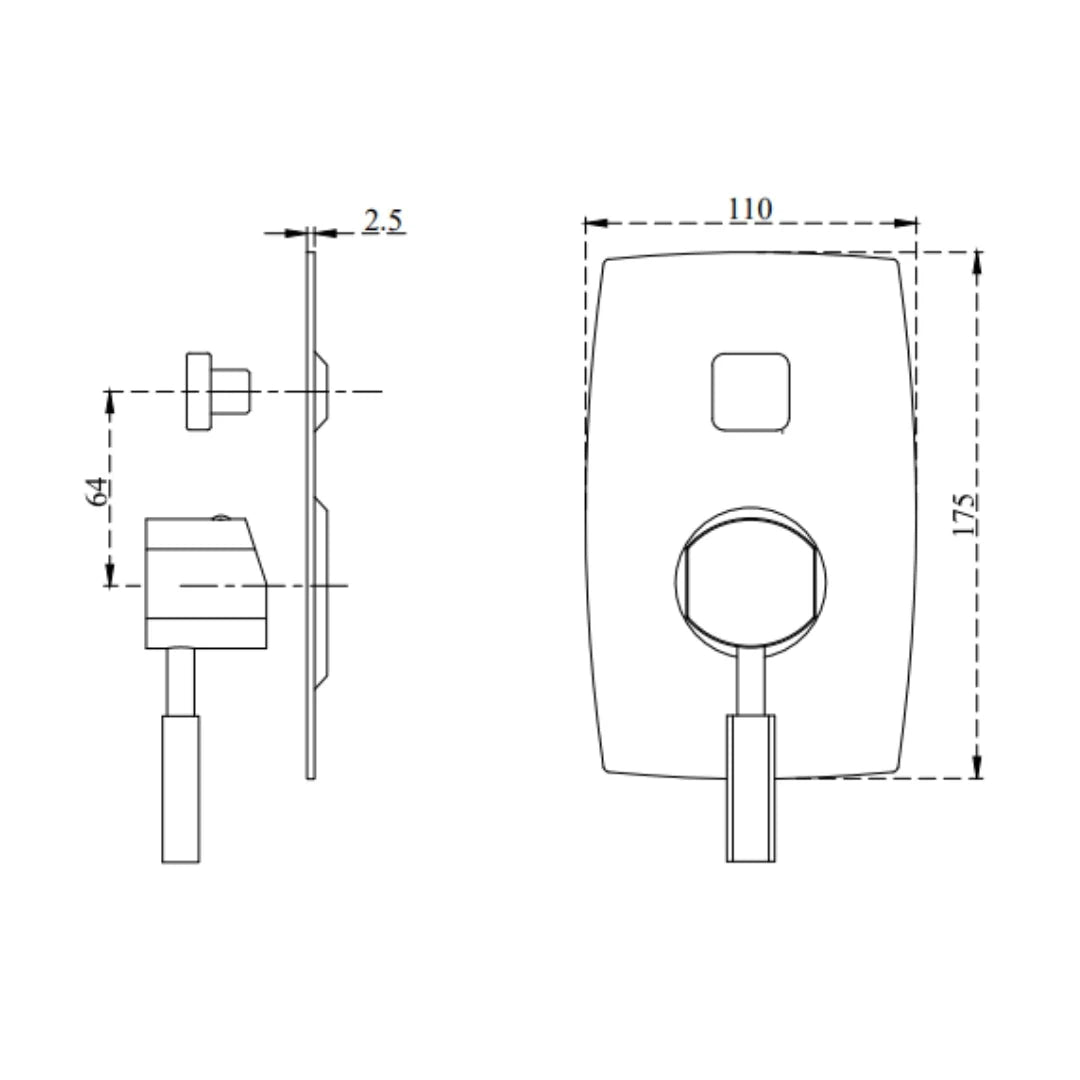 Cera 2 Way Diverter Gayle F1014702 - Chrome Finish