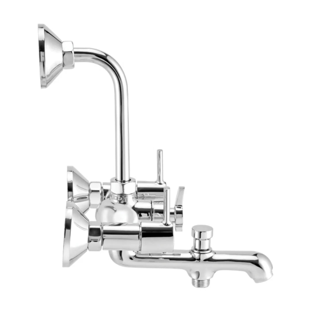 Cera 3 Way Wall Mixer Ripple F1017403 - Chrome Finish