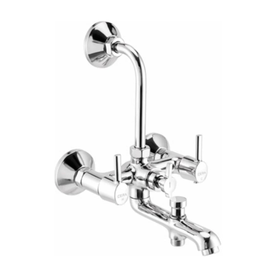 Cera 3 Way Wall Mixer Ripple F1017403 - Chrome Finish