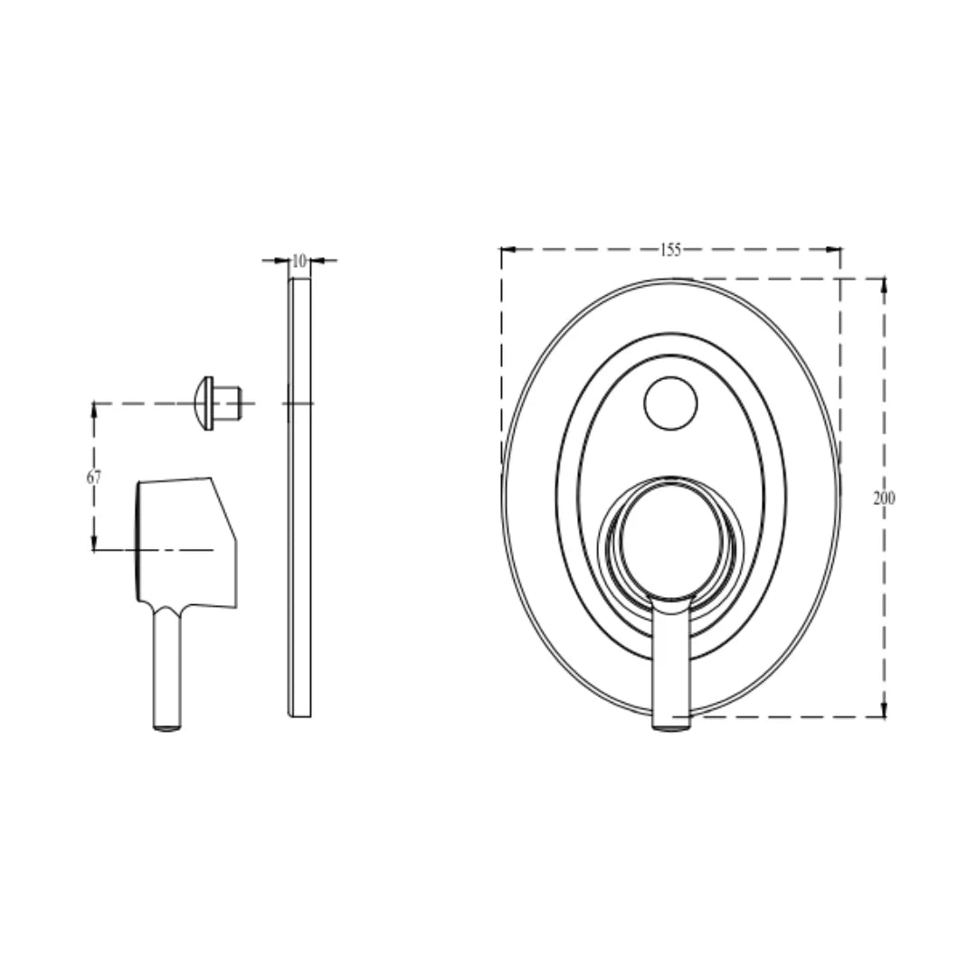 Cera 5 Way Diverter Ripple F1017711 - Chrome Finish