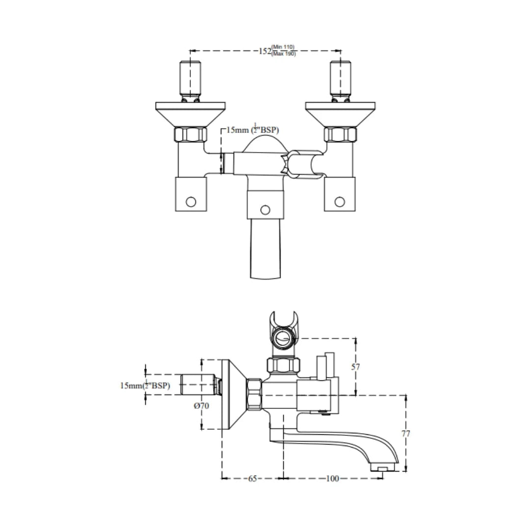 Cera 2 Way Wall Mixer Garnet F2002404 - Chrome Finish