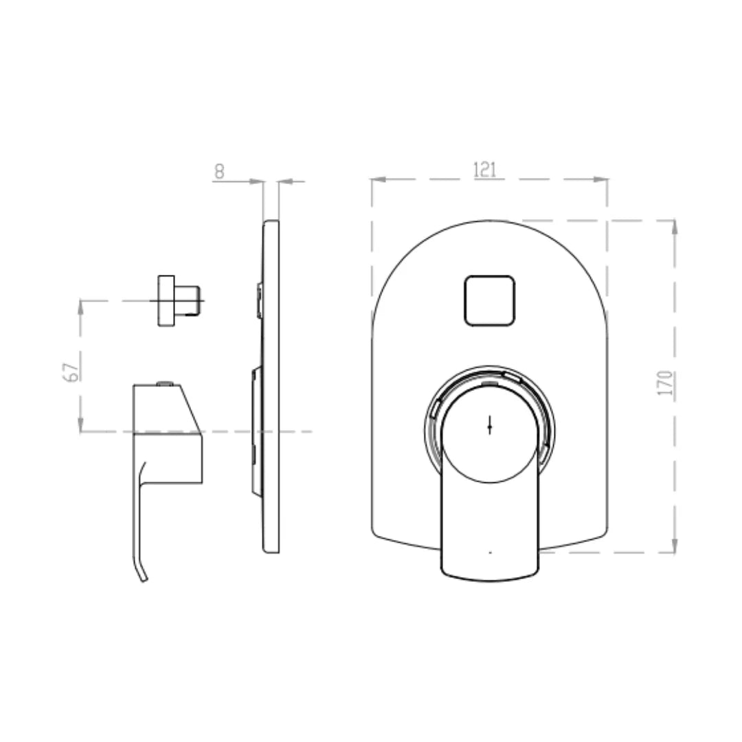 Cera 2 Way Diverter Chromo F1019721 - Chrome Finish
