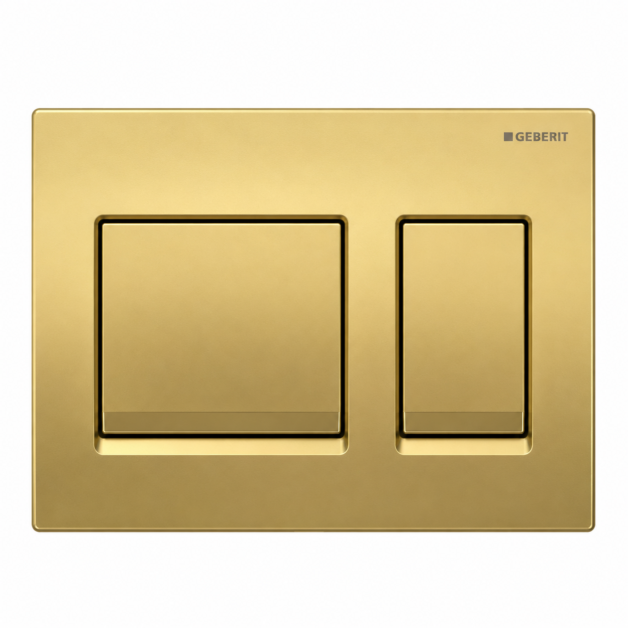 GEBERIT ACTUATOR ALPHA 25 SQUARE FLUSH PLATE- BRASS GOLD