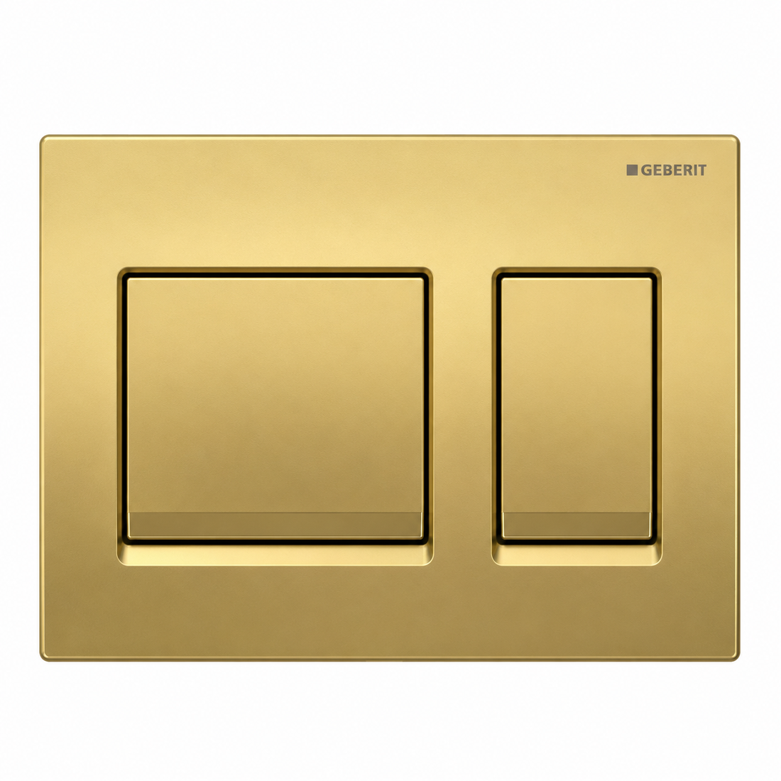 GEBERIT ACTUATOR ALPHA 25 SQUARE FLUSH PLATE- BRASS GOLD