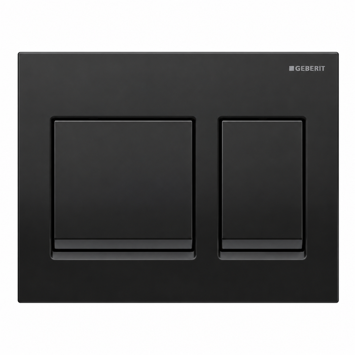 GEBERIT ACTUATOR ALPHA 25 SQUARE FLUSH PLATE-BLACK CHROME