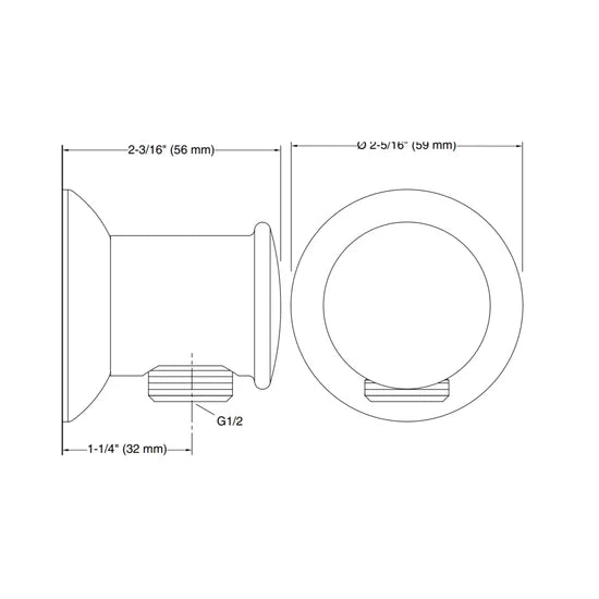 KOHLER SHOWER FITTING WALL OUTLET 16381IN-BV - BRUSHED BRONZE