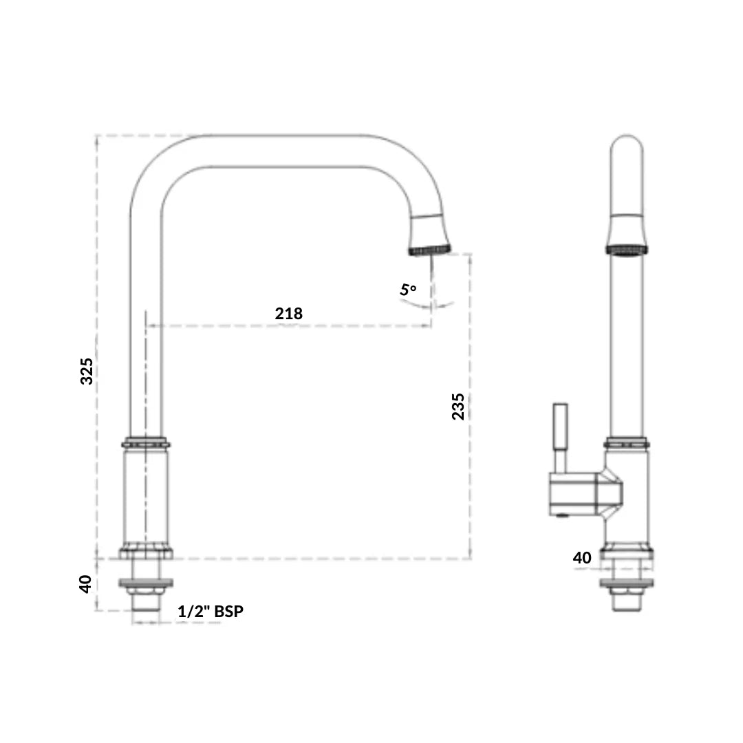 Cera Table Mounted Regular Kitchen Sink Tap Gayle F1014311 with Swinging Spout in Chrome Finish