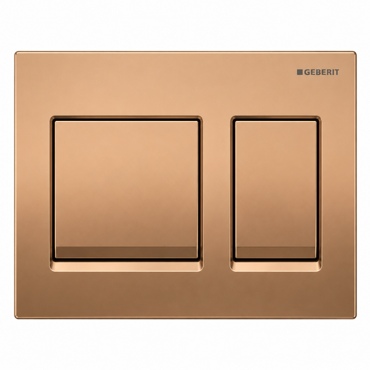 GEBERIT ACTUATOR ALPHA 25 SQUARE FLUSH PLATE-ROSE GOLD