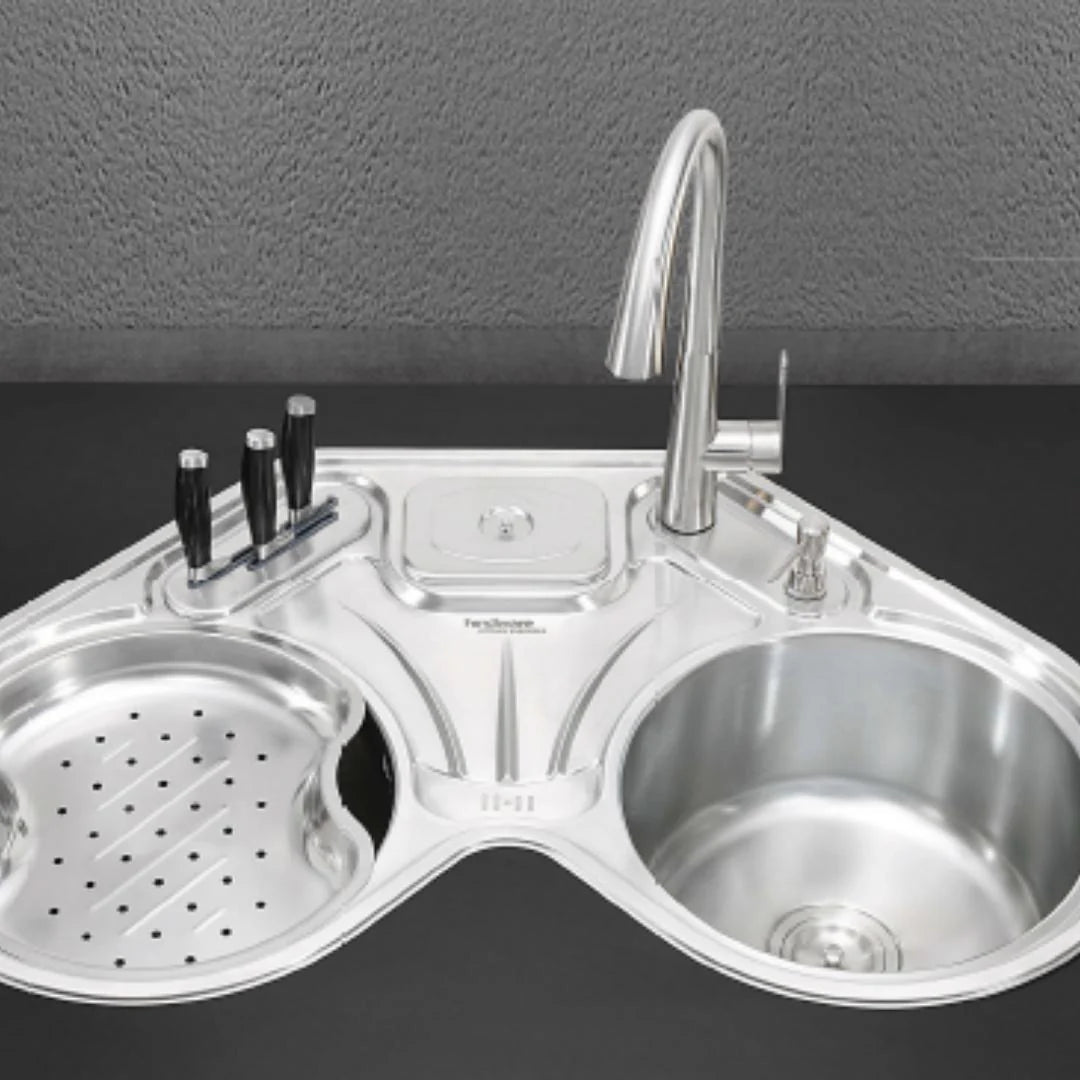 Hindware Stainless Steel Sink Designer Series OCTAVIUS ( 35 x 35 inches ) - Satin