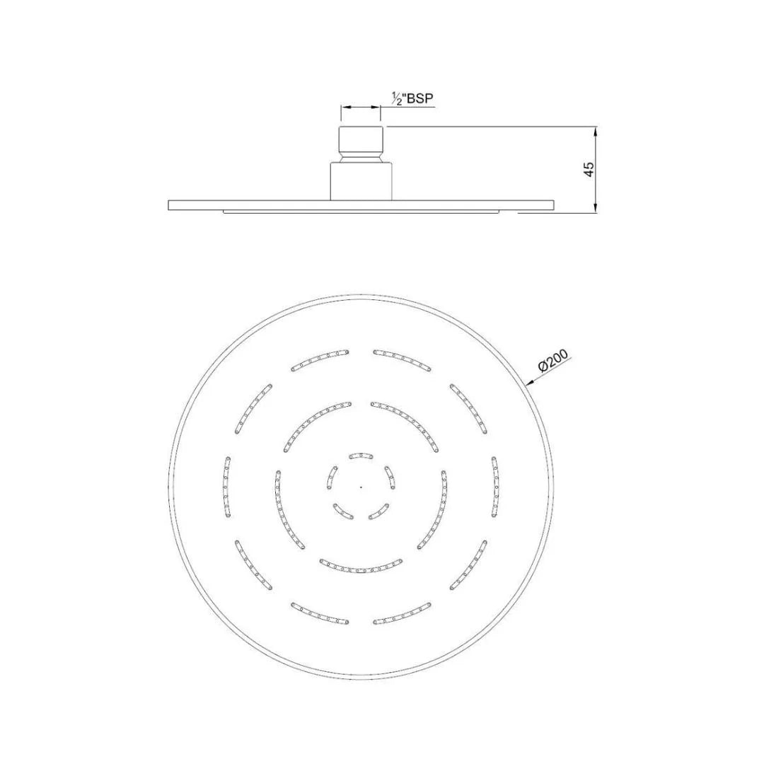 Jaquar Single Flow Overhead Shower OHS-BCH-1613 - Black Chrome