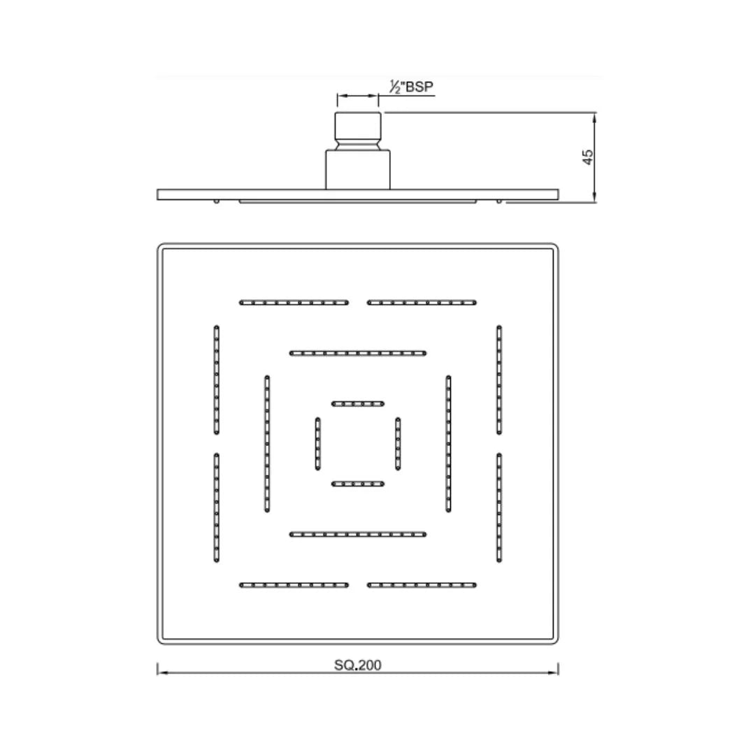 Jaquar Single Flow Overhead Shower OHS-GBP-1619PD - Gold Bright PVD