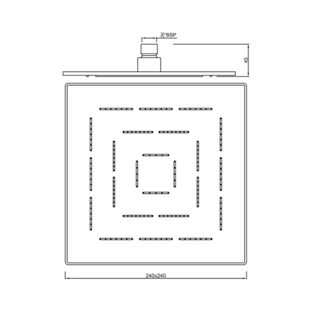 Jaquar Single Flow Overhead Shower OHS-GBP-1629PD - Gold Bright PVD