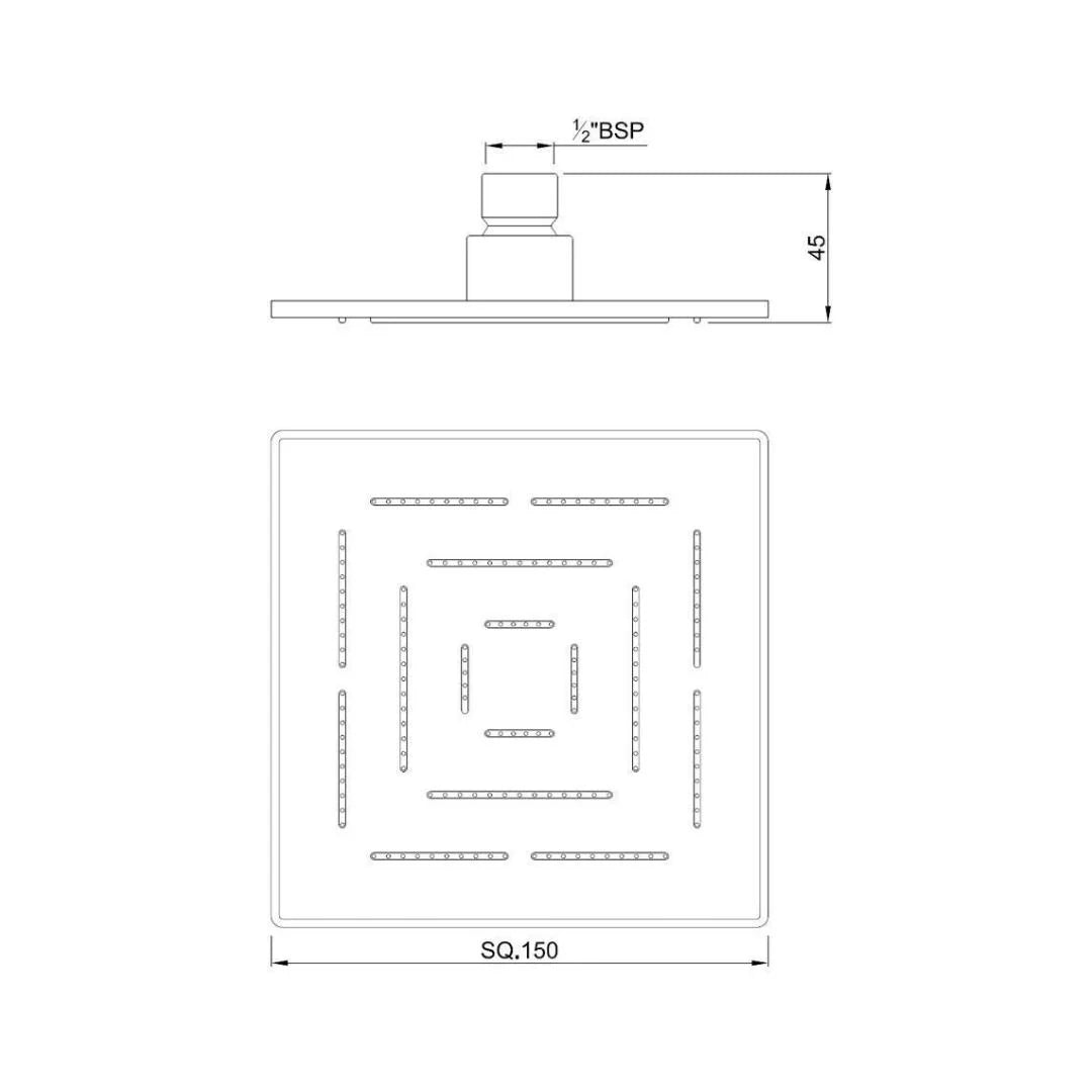 Jaquar Single Flow Overhead Shower OHS-GLD-1605 - Full Gold