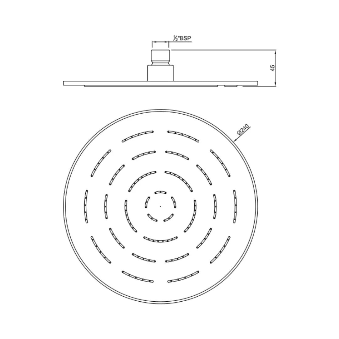 Jaquar Single Flow Overhead Shower OHS-GMP-1623PD - Gold Matt PVD