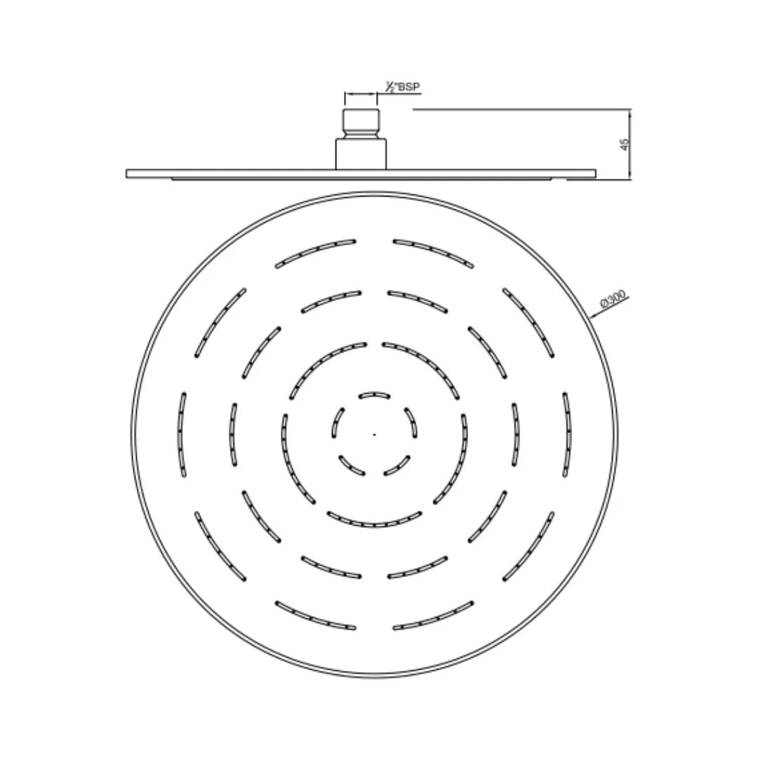 Jaquar Single Flow Overhead Shower OHS-GMP-1633PD - Gold Matt PVD