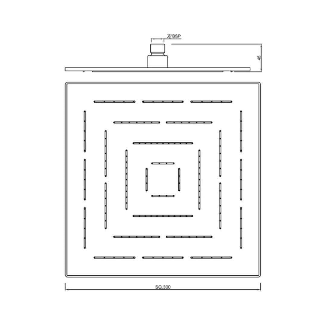 Jaquar Single Flow Overhead Shower OHS-GMP-1639PD - Gold Matt PVD